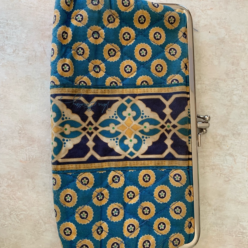 Vera Bradley snap blue/yellow snap wallet